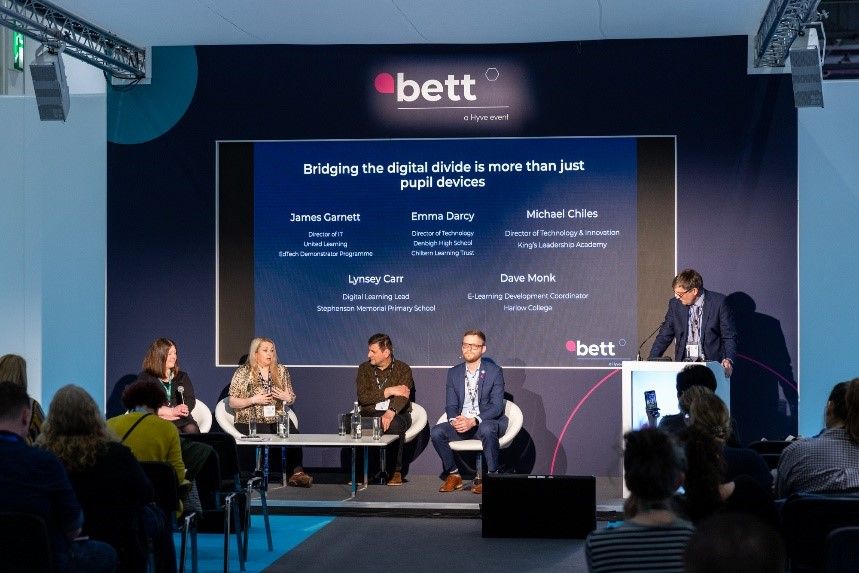 Panel discussion chaired by James Garnett how educators improve pupil outcomes by leveraging the benefits technology